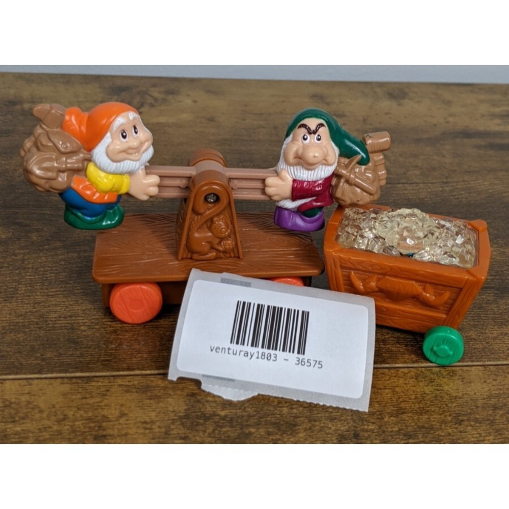 Disney Seven Dwarfs Pump Cart Toy – Vintage – Push-Along Train Car